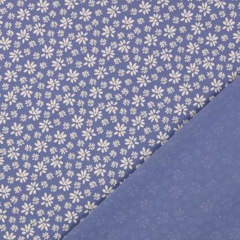 Baumwolljersey - kleine Blumen auf blau